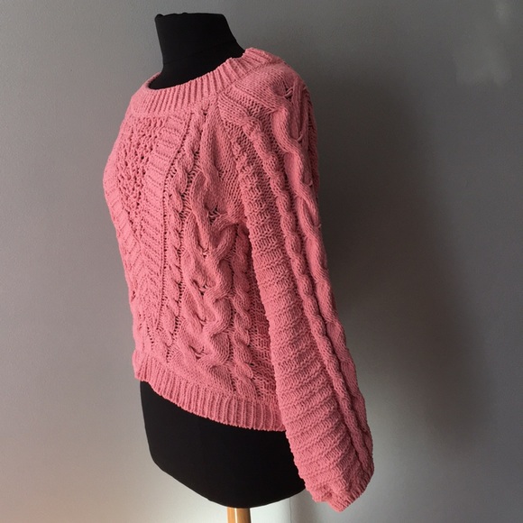 New Express Cable Knit Chenille Boat Neck Sweater - Picture 5 of 6